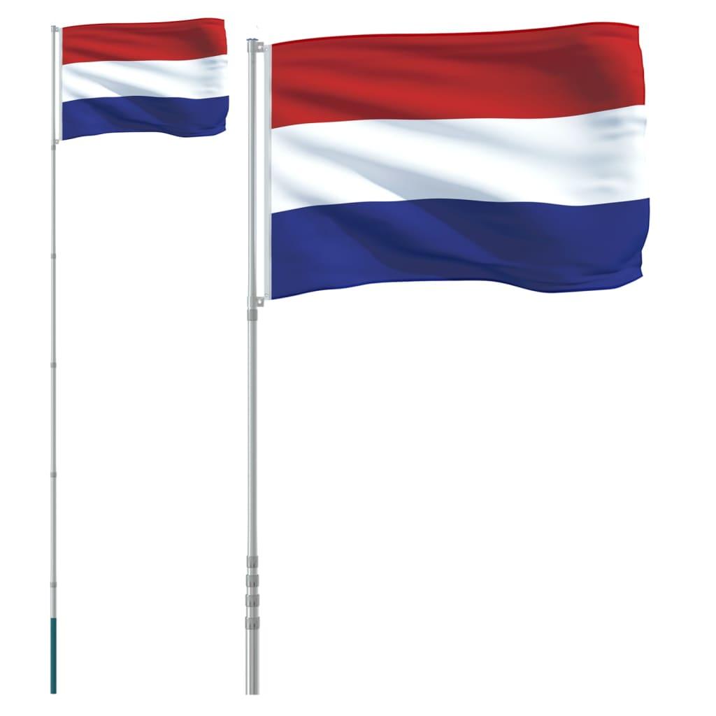 Nīderlandes karogs un masts, 5,55 m, alumīnijs - amshop.lv