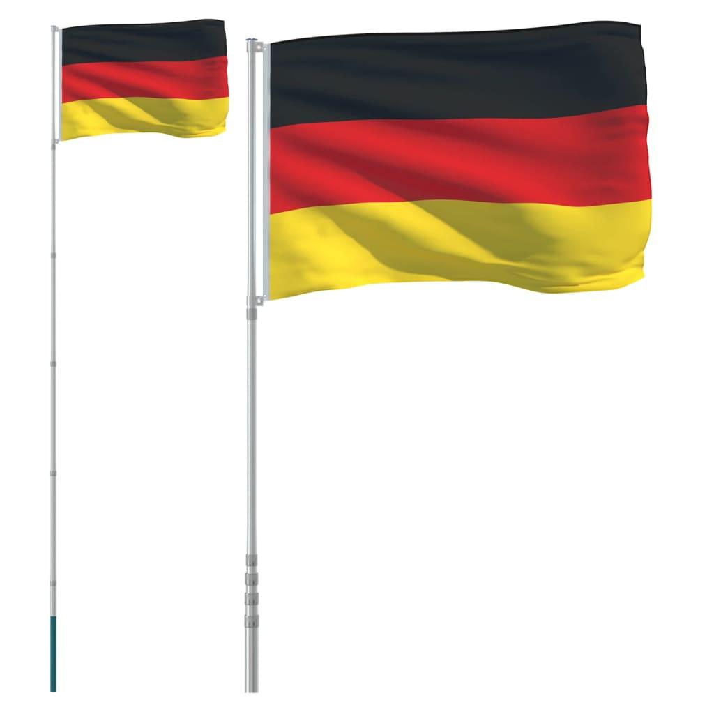 Vācijas karogs un masts, 5,55 m, alumīnijs - amshop.lv