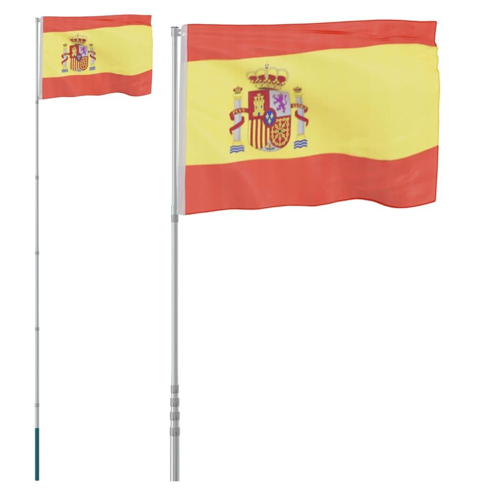 Spānijas karogs un masts, 5,55 m, alumīnijs - amshop.lv