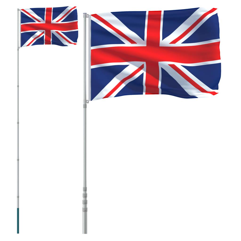 Lielbritānijas karogs un masts, 5,55 m, alumīnijs - amshop.lv