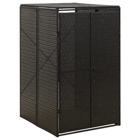 canopy for waste container, black, 70x80x117 cm, PE braid