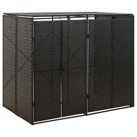 two-part canopy for waste container, black, 140x80x117 cm