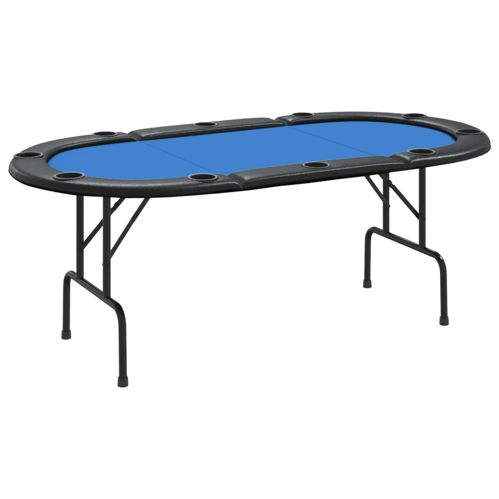 покерный стол на 10 персон, складной, синий, 206x106x75 см