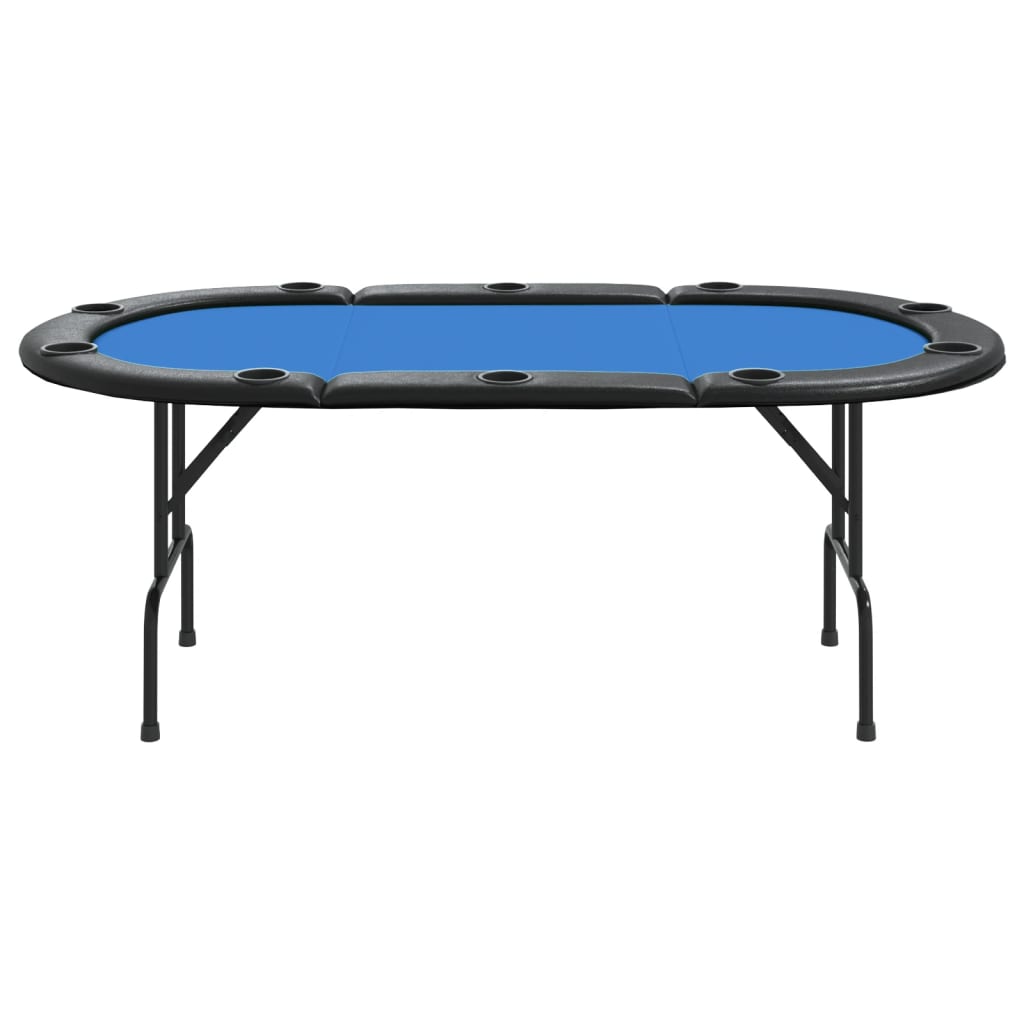 poker table for 10 persons, folding, blue, 206x106x75 cm