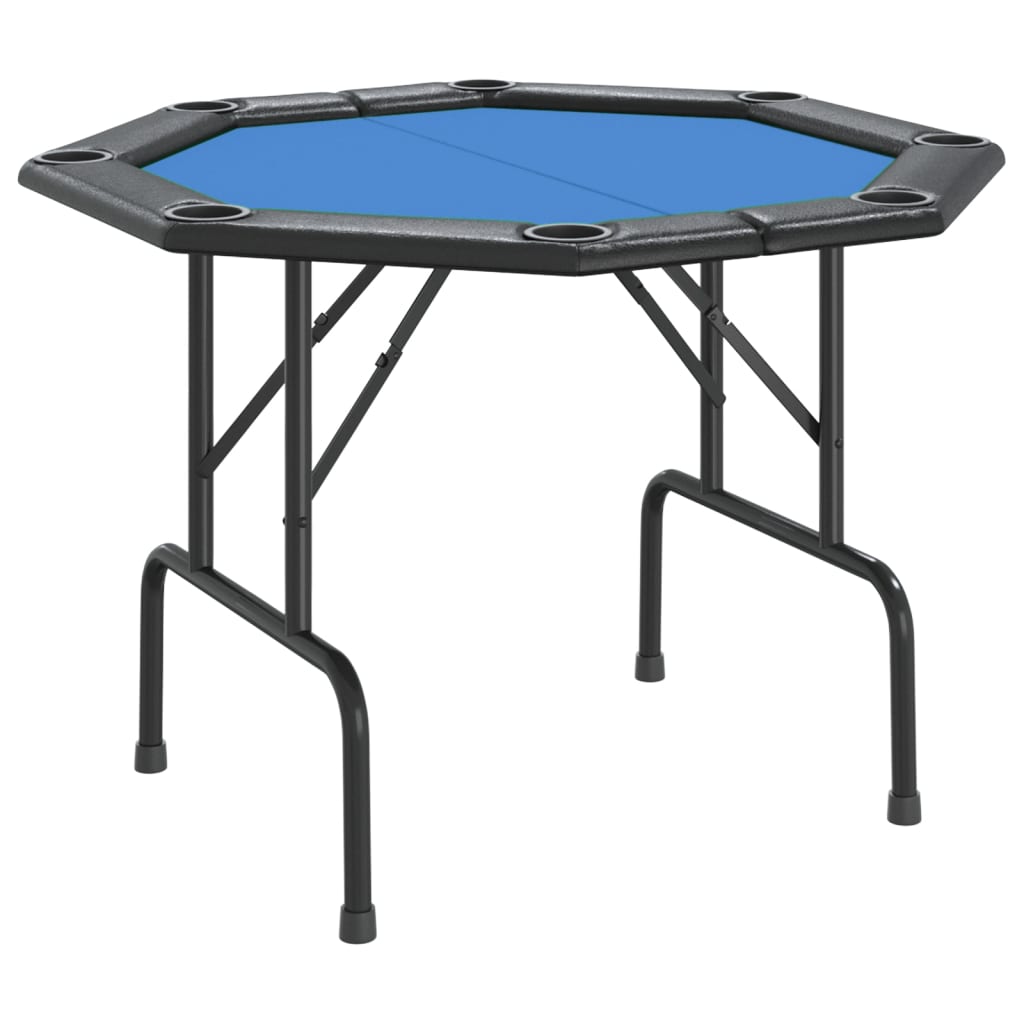 poker table for 8 persons, folding, blue, 108x108x75 cm