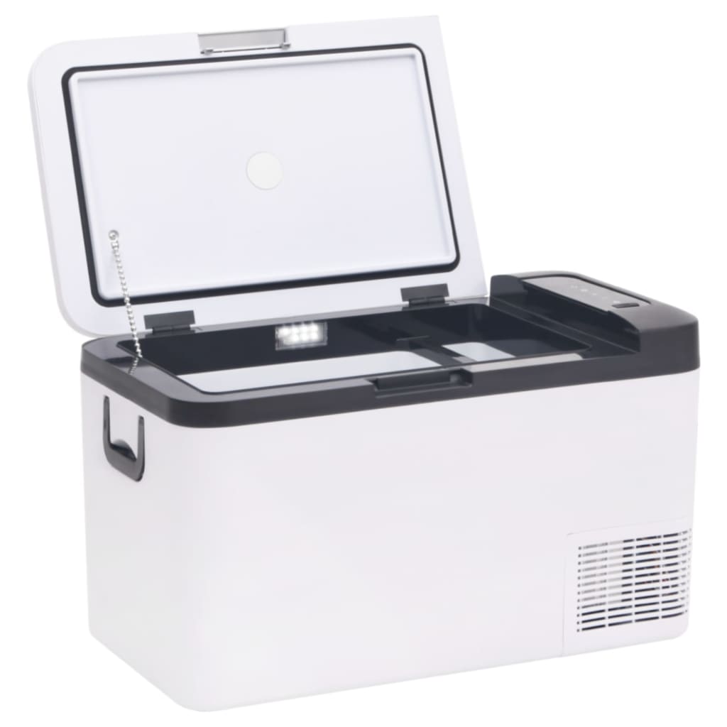 cooler box with handle, white with black, 25 L, PP and PE