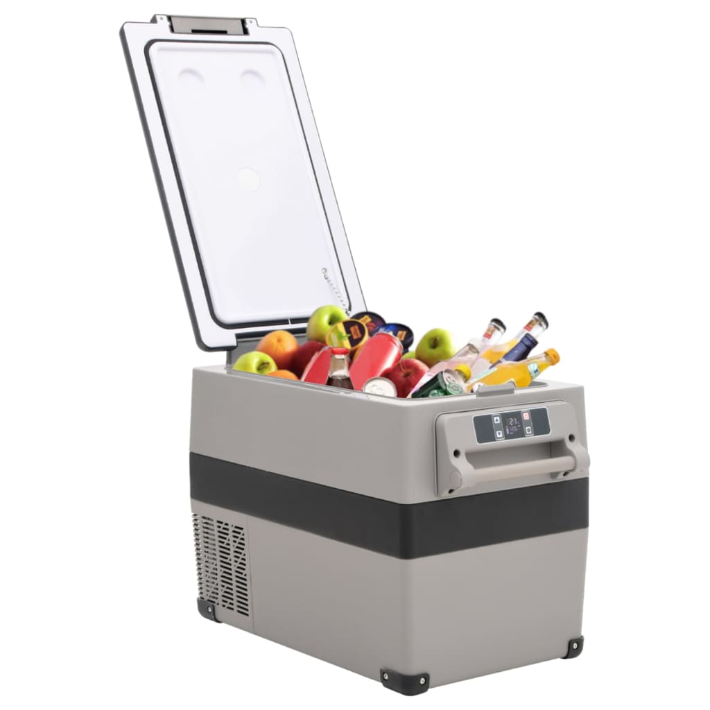 Ящик-холодильник с ручкой, черный с серым, 45 литров, ПП и ПЭ