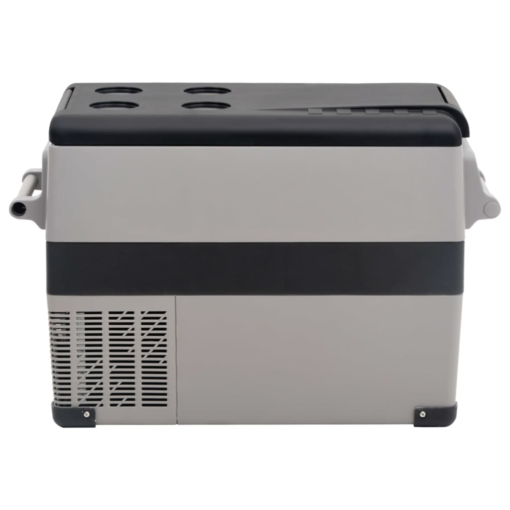 cooler box with handle, black with gray, 55 L, PP and PE