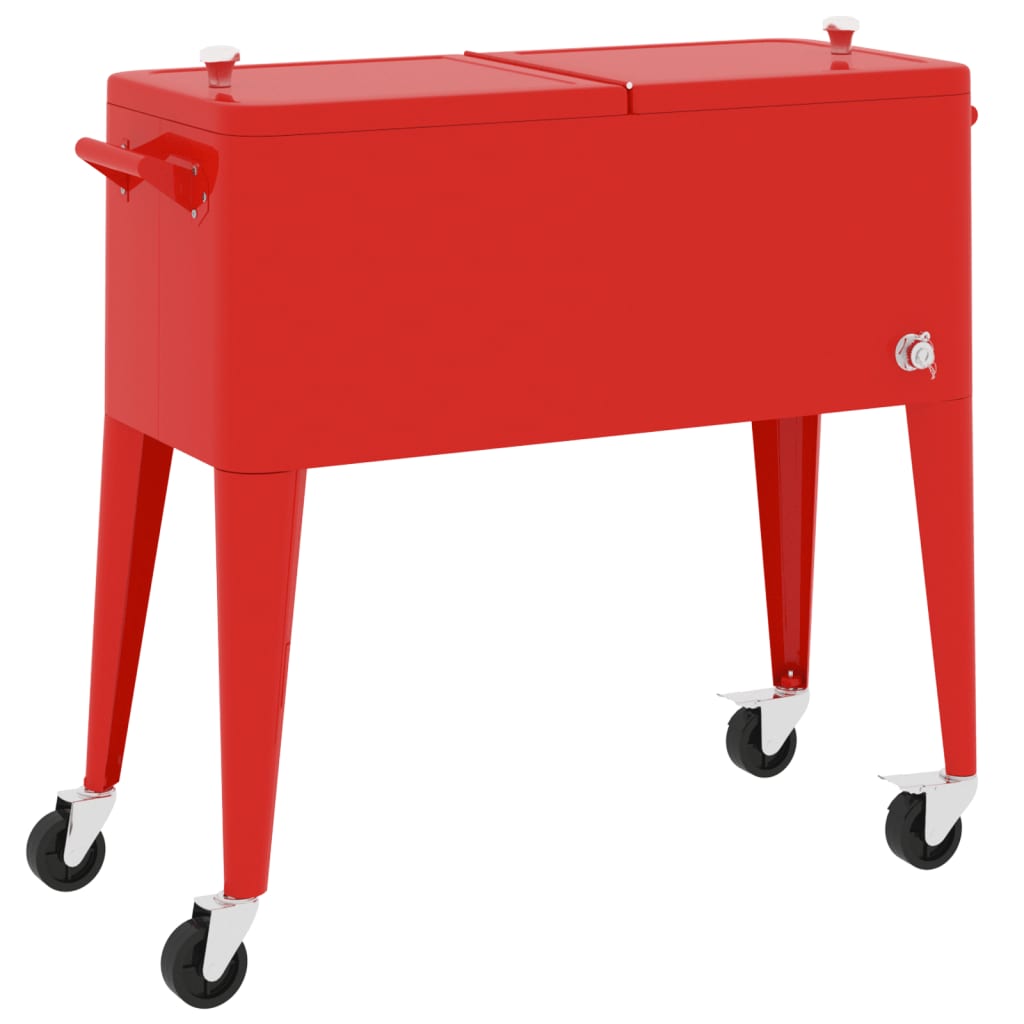 тележка с холодильником, красная, 92x43x89 см