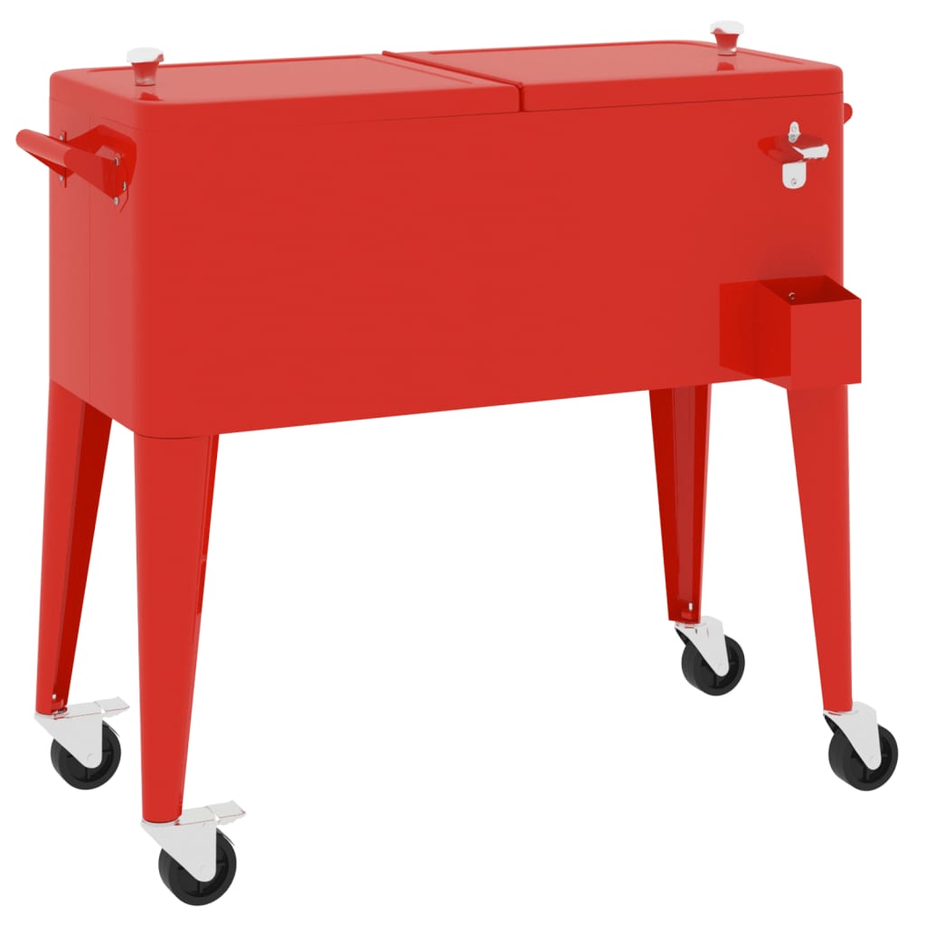 тележка с холодильником, красная, 92x43x89 см