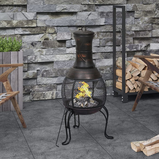 garden stove with crutch, 39x39x90 cm, steel