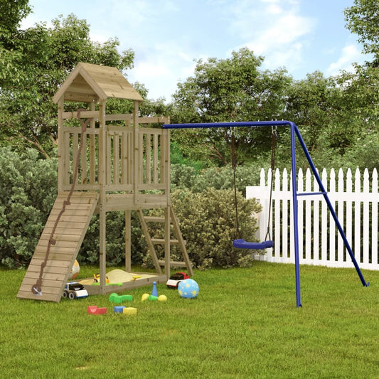 outdoor playground, impregnated pine wood