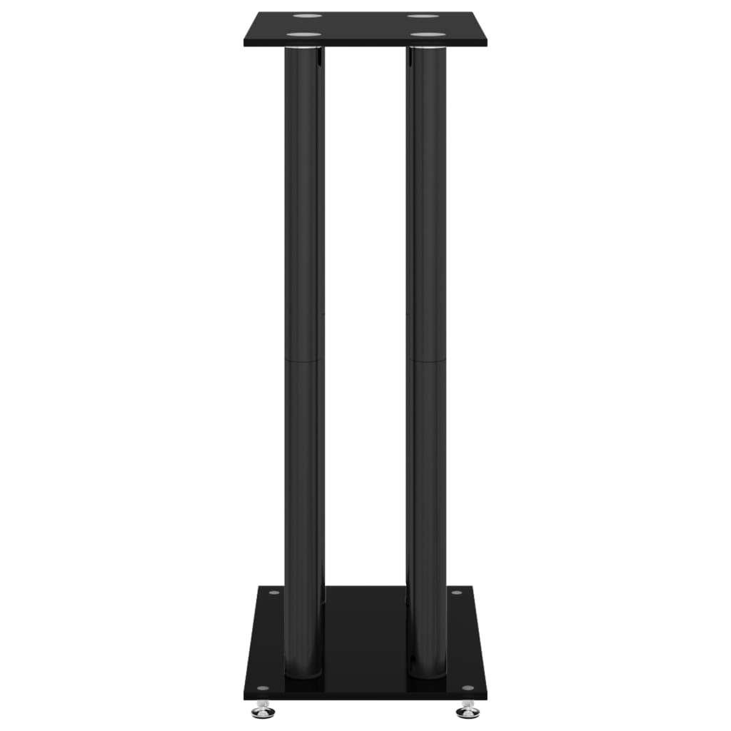 speaker stands, 2 pcs., tempered glass, 4 supports, black