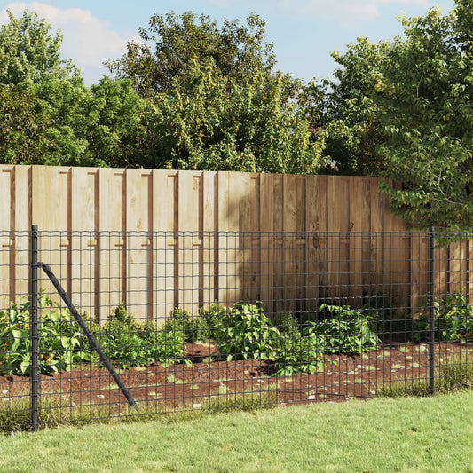 проволочный забор с заземляющими кольями, антрацитово-серый, 1x10 м