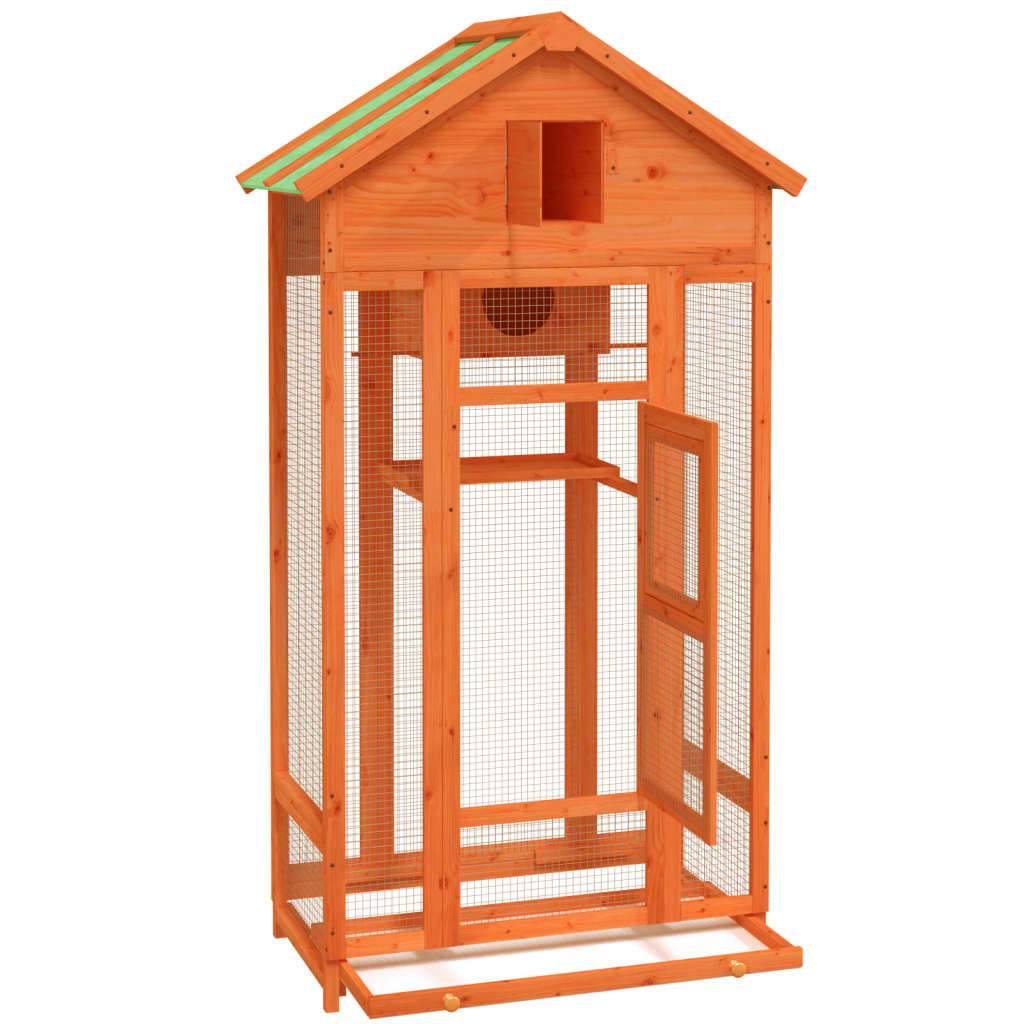birdhouse, brown, 91.5x53x170 cm, solid pine wood