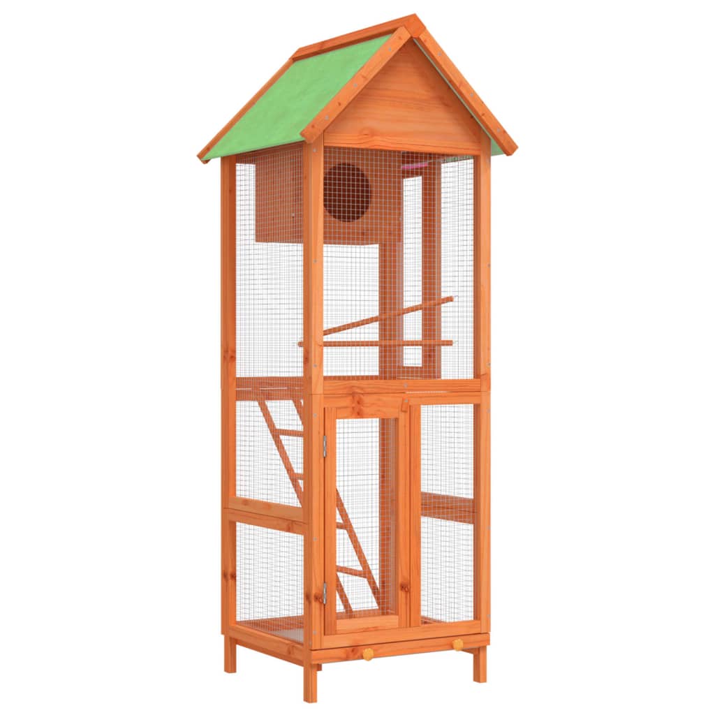 birdhouse, brown, 60x58.5x160 cm, solid pine wood