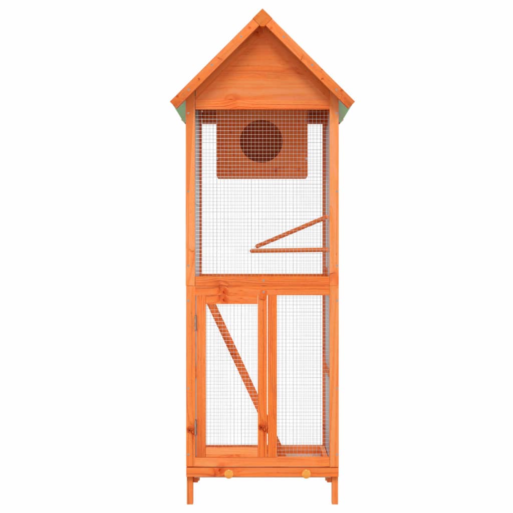 birdhouse, brown, 60x58.5x160 cm, solid pine wood