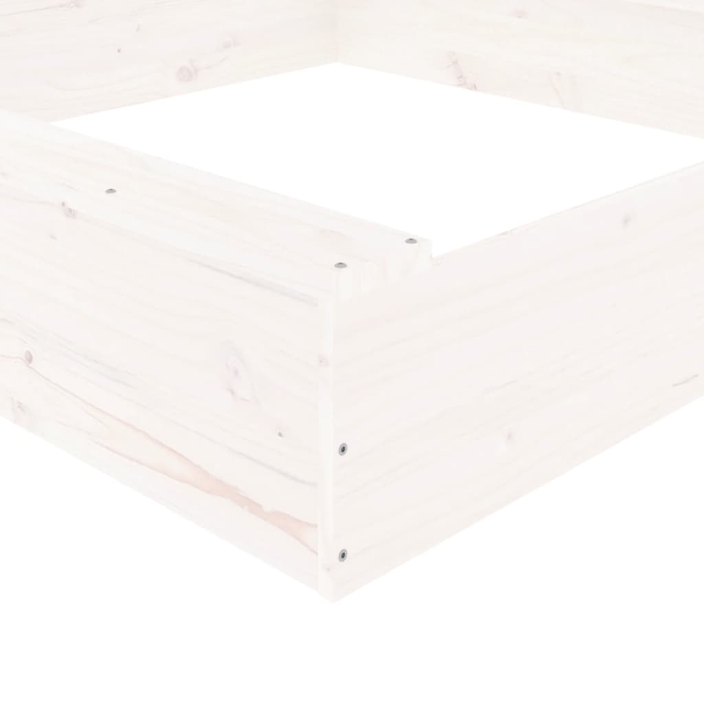 smilšu kaste ar sēdekļiem, balta, kvadrāta forma, priedes koks