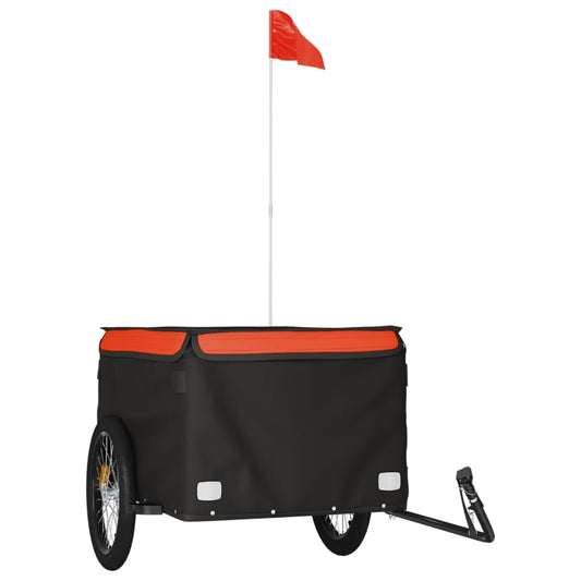 bicycle trailer, 45 kg, black and orange, iron