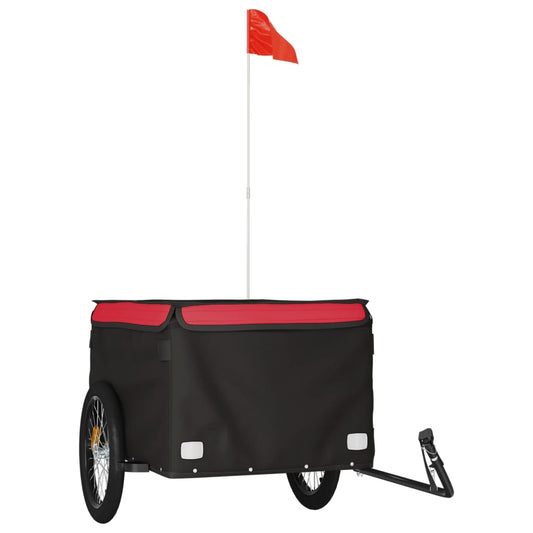 bicycle trailer, 45 kg, black and red, iron