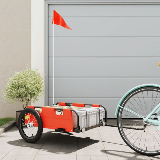 bicycle trailer, orange, oxford cloth and iron