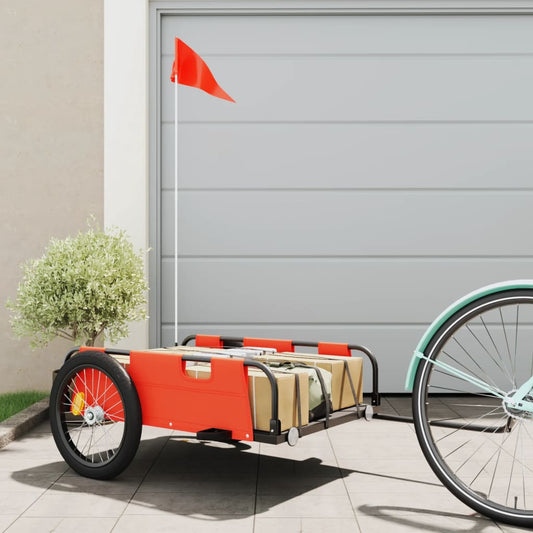 bicycle trailer, orange, oxford cloth and iron