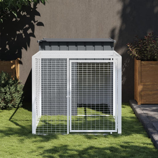 chicken cage, gray, 110x201x110 cm, galvanized steel