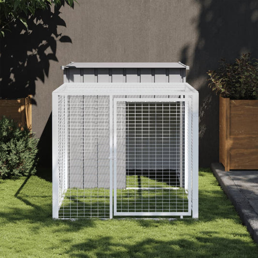 chicken cage, light gray, 110x201x110 cm, galvanized steel