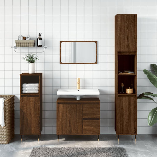 3-piece bathroom furniture set, oak color