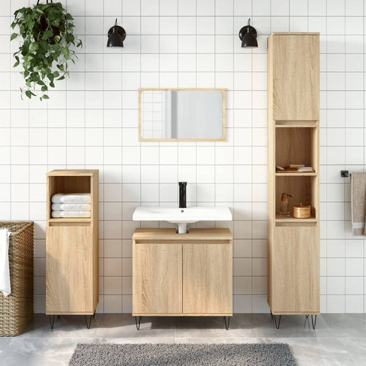 3-piece bathroom furniture set, Sonoma oak