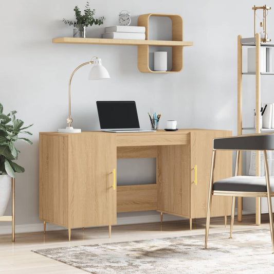 desk, oak color, 140x50x75 cm, engineered wood