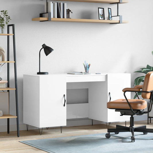 desk, glossy white, 140x50x75 cm, engineered wood