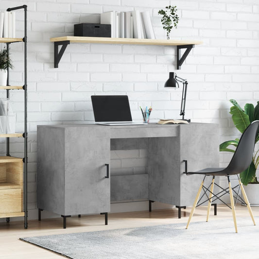 desk, concrete gray, 140x50x75 cm, engineered wood