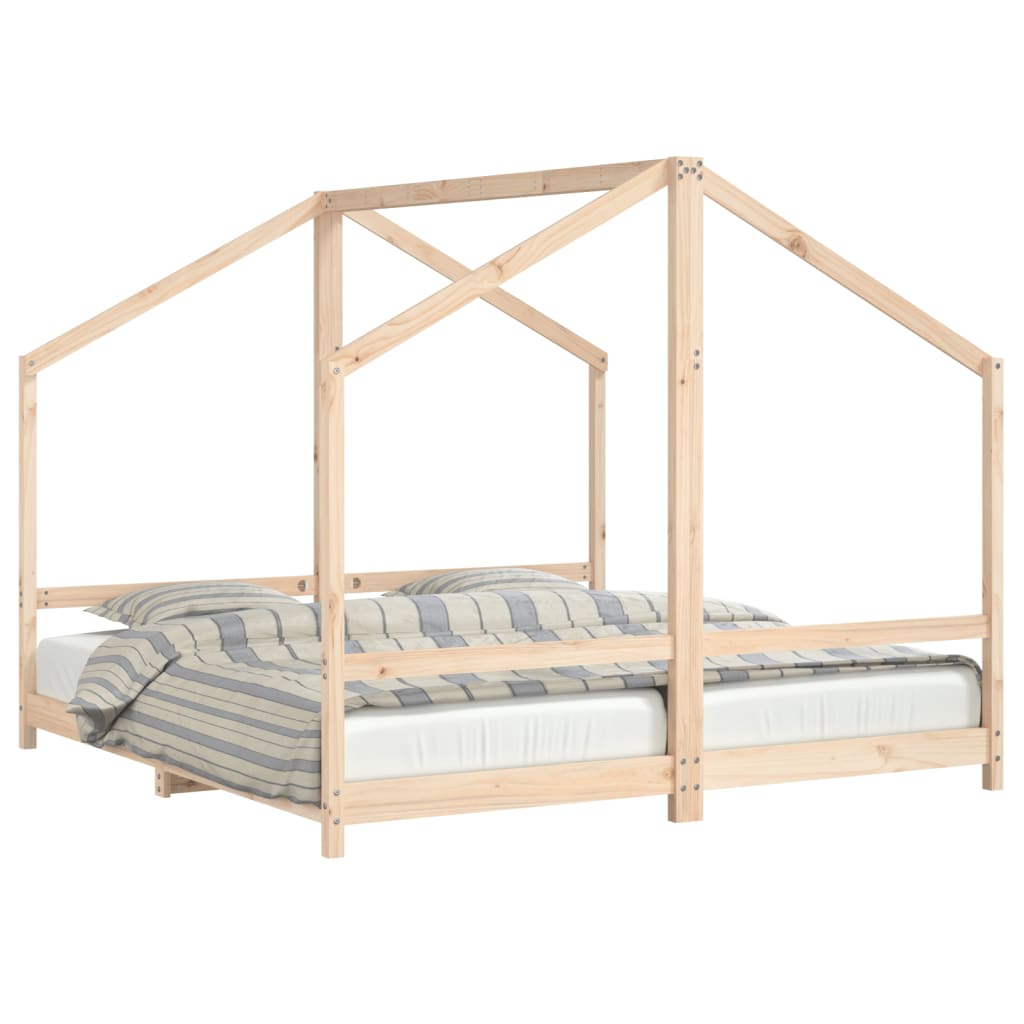children's bed frame, 2x(90x190) cm, solid pine wood