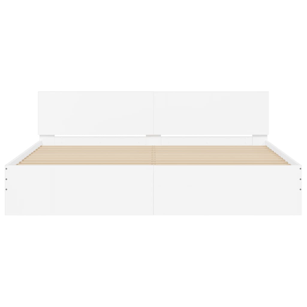 gultas rāmis ar galvgali, balts, 160x200 cm